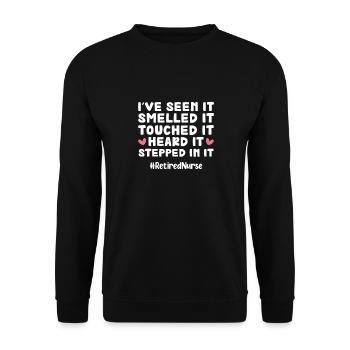 Retirement Nurse Pensioner Gift - Unisex Sweatshirt - black - Front - Alina (178cm) & Michal (187cm)