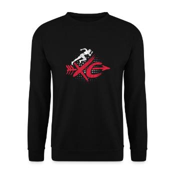 Running Runner Jogging Jogging Runner Gift - Unisex Sweatshirt - black - Front - Alina (178cm) & Michal (187cm)