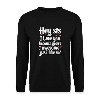 Soeur Frère Frères et sœurs Cadeau de famille - Sweat-shirt Unisexe - noir - Devant - Alina (178cm) & Michal (187cm)