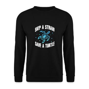 Turtle Turtle Sea Sea Creatures Gift - Unisex Sweatshirt - black - Front - Alina (178cm) & Michal (187cm)
