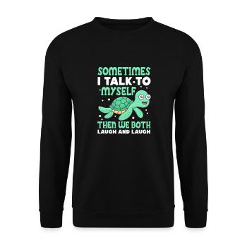 Schildkröte Turtle Meer Meeresbewohner Geschenk - Unisex Pullover - Schwarz - Vorne - Alina (178cm) & Michal (187cm)