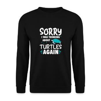 Schildkröte Turtle Meer Meeresbewohner Geschenk - Unisex Pullover - Schwarz - Vorne - Alina (178cm) & Michal (187cm)