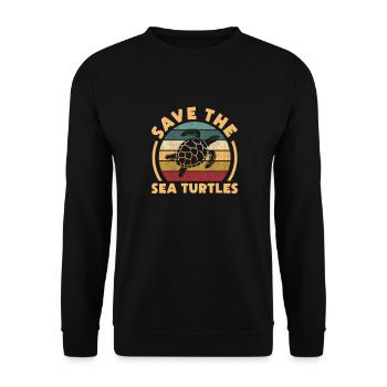 Tortue Tortue Sea Créatures marines Cadeau - Sweat-shirt Unisexe - noir - Devant - Alina (178cm) & Michal (187cm)