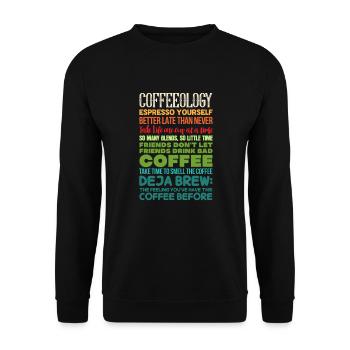 Coffee Caffeine Espresso Barista Gift - Unisex Sweatshirt - black - Front - Alina (178cm) & Michal (187cm)