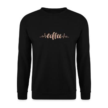 Kaffee Koffein Espresso Barista Geschenk - Unisex Pullover - Schwarz - Vorne - Alina (178cm) & Michal (187cm)