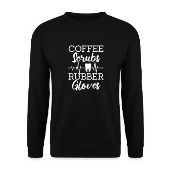 Kaffee Koffein Espresso Barista Geschenk - Unisex Pullover - Schwarz - Vorne - Alina (178cm) & Michal (187cm)
