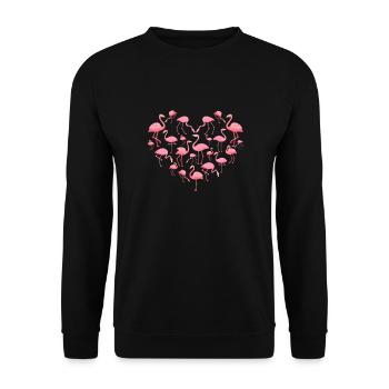 Flamingo Pink Vogel Zoo Sommer Urlaub Geschenk - Unisex Pullover - Schwarz - Vorne - Alina (178cm) & Michal (187cm)