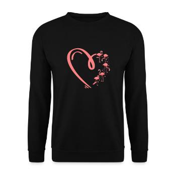Flamingo Pink Vogel Zoo Sommer Urlaub Geschenk - Unisex Pullover - Schwarz - Vorne - Alina (178cm) & Michal (187cm)