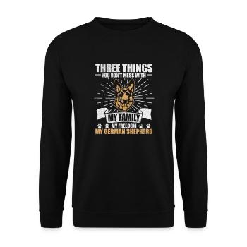 German Shepherd Dog Pet Dogs Gift - Unisex Sweatshirt - black - Front - Alina (178cm) & Michal (187cm)