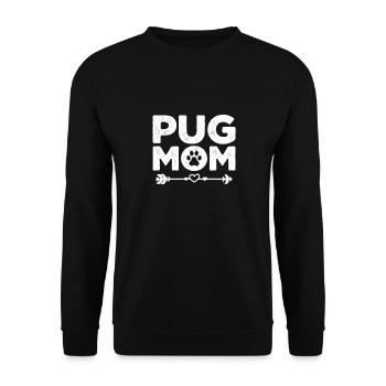 Carlin Chien Chien Ami Pet Pug Pug Pug Cadeau - Sweat-shirt Unisexe - noir - Devant - Alina (178cm) & Michal (187cm)