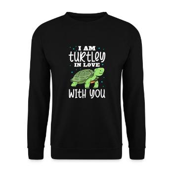 Turtle Turtle Sea Sea Creatures Gift - Unisex Sweatshirt - black - Front - Alina (178cm) & Michal (187cm)