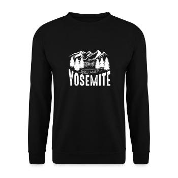Yosemite National Park - Unisex Pullover - Schwarz - Vorne - Alina (178cm) & Michal (187cm)