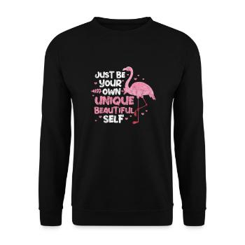 Flamant - Sweat-shirt Unisexe - noir - Devant - Alina (178cm) & Michal (187cm)