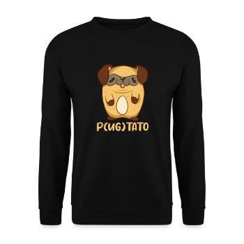Carlin Chien Chien Ami Pet Pug Pug Pug Cadeau - Sweat-shirt Unisexe - noir - Devant - Alina (178cm) & Michal (187cm)