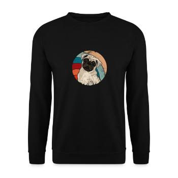 Mops - Unisex Pullover - Schwarz - Vorne - Alina (178cm) & Michal (187cm)