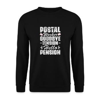 Retired postal clerk - Unisex Sweatshirt - black - Front - Alina (178cm) & Michal (187cm)