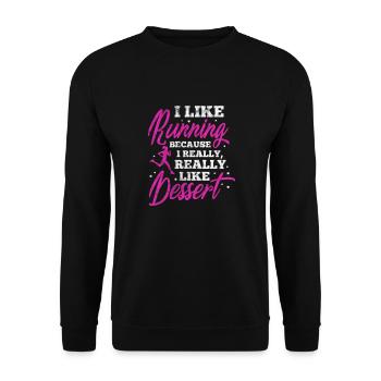 Running Runner Jogging Jogging Runner Gift - Unisex Sweatshirt - black - Front - Alina (178cm) & Michal (187cm)