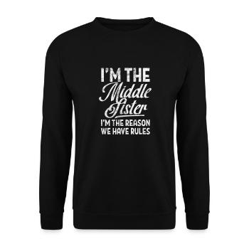 Soeur Frère Frères et sœurs Cadeau de famille - Sweat-shirt Unisexe - noir - Devant - Alina (178cm) & Michal (187cm)