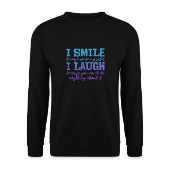 Soeur Frère Frères et sœurs Cadeau de famille - Sweat-shirt Unisexe - noir - Devant - Alina (178cm) & Michal (187cm)