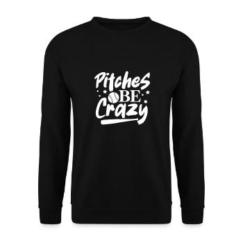 Joueur de softball Baseball Sport Pitcher Cadeau - Sweat-shirt Unisexe - noir - Devant - Alina (178cm) & Michal (187cm)