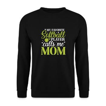 Softball Mother Baseball Daughter Son Gift - Unisex Sweatshirt - black - Front - Alina (178cm) & Michal (187cm)