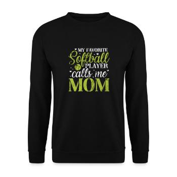 Mère de softball - Sweat-shirt Unisexe - noir - Devant - Alina (178cm) & Michal (187cm)