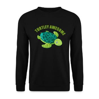 Schildkröte Turtle Meer Meeresbewohner Geschenk - Unisex Pullover - Schwarz - Vorne - Alina (178cm) & Michal (187cm)