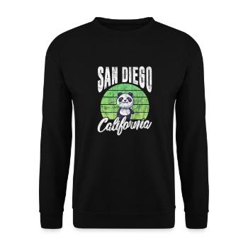 San Diego California USA Vacation America Gift - Unisex Sweatshirt - black - Front - Alina (178cm) & Michal (187cm)