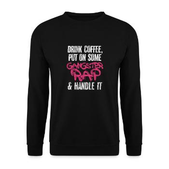 Coffee Rap - Unisex Sweatshirt - black - Front - Alina (178cm) & Michal (187cm)