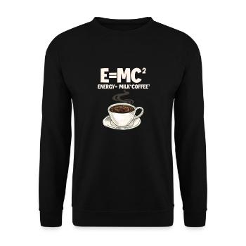 Kaffee Koffein Espresso Barista Geschenk - Unisex Pullover - Schwarz - Vorne - Alina (178cm) & Michal (187cm)