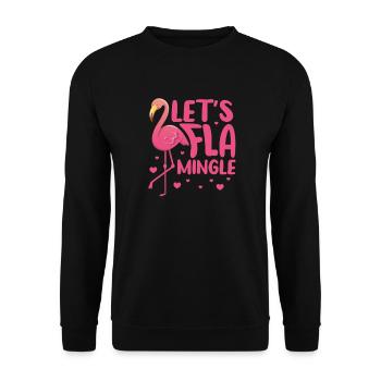 Flamingo Pink Vogel Zoo Sommer Urlaub Geschenk - Unisex Pullover - Schwarz - Vorne - Alina (178cm) & Michal (187cm)