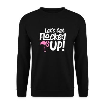 Flamingo Pink Vogel Zoo Sommer Urlaub Geschenk - Unisex Pullover - Schwarz - Vorne - Alina (178cm) & Michal (187cm)