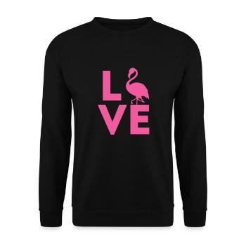 Flamingo Pink Vogel Zoo Sommer Urlaub Geschenk - Unisex Pullover - Schwarz - Vorne - Alina (178cm) & Michal (187cm)