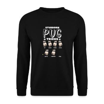 Carlin Chien Chien Ami Pet Pug Pug Pug Cadeau - Sweat-shirt Unisexe - noir - Devant - Alina (178cm) & Michal (187cm)