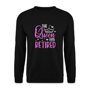 Reine de la retraite - Sweat-shirt Unisexe - noir - Devant - Alina (178cm) & Michal (187cm)