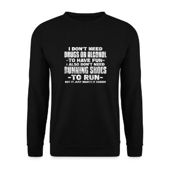 Running Runner Jogging Jogging Runner Gift - Unisex Sweatshirt - black - Front - Alina (178cm) & Michal (187cm)