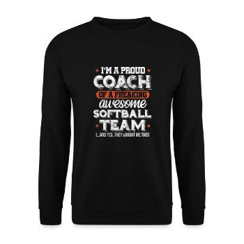 Entraîneur de softball - Sweat-shirt Unisexe - noir - Devant - Alina (178cm) & Michal (187cm)