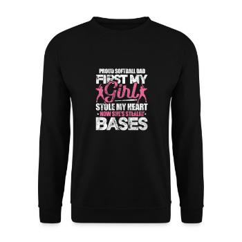 Softball - Unisex Sweatshirt - black - Front - Alina (178cm) & Michal (187cm)