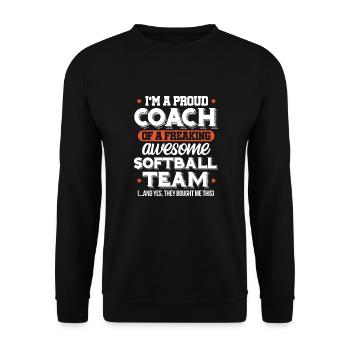 Softball Spieler Baseball Sport Pitcher Geschenk - Unisex Pullover - Schwarz - Vorne - Alina (178cm) & Michal (187cm)