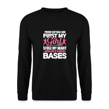 Joueur de softball Baseball Sport Pitcher Cadeau - Sweat-shirt Unisexe - noir - Devant - Alina (178cm) & Michal (187cm)