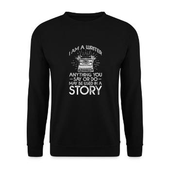 Author Authors Writer Book Gift - Unisex Sweatshirt - black - Front - Alina (178cm) & Michal (187cm)