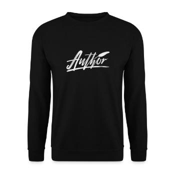 Author Authors Writer Book Gift - Unisex Sweatshirt - black - Front - Alina (178cm) & Michal (187cm)
