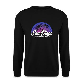 San Diego - Unisex Pullover - Schwarz - Vorne - Alina (178cm) & Michal (187cm)