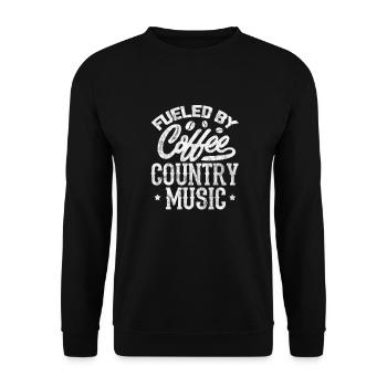 Kaffee Country Musik - Unisex Pullover - Schwarz - Vorne - Alina (178cm) & Michal (187cm)