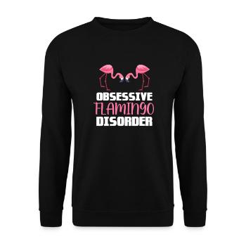 Flamingo Pink Vogel Zoo Sommer Urlaub Geschenk - Unisex Pullover - Schwarz - Vorne - Alina (178cm) & Michal (187cm)