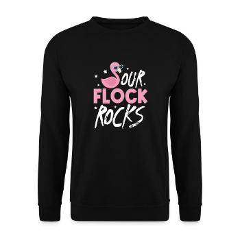 Flamingo Pink Vogel Zoo Sommer Urlaub Geschenk - Unisex Pullover - Schwarz - Vorne - Alina (178cm) & Michal (187cm)