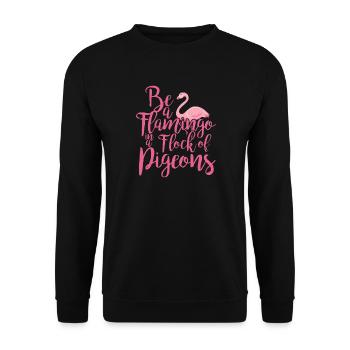 Flamingo Pink Vogel Zoo Sommer Urlaub Geschenk - Unisex Pullover - Schwarz - Vorne - Alina (178cm) & Michal (187cm)