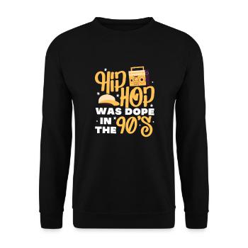 90er Hip Hop Rap Musik Hiphop Classics Geschenk - Unisex Pullover - Schwarz - Vorne - Alina (178cm) & Michal (187cm)