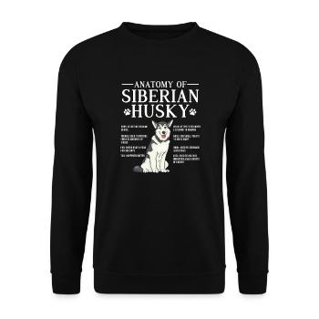 Husky Dog Dogs Siberian Husky Gift - Unisex Sweatshirt - black - Front - Alina (178cm) & Michal (187cm)