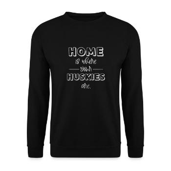 Husky - Unisex Sweatshirt - black - Front - Alina (178cm) & Michal (187cm)